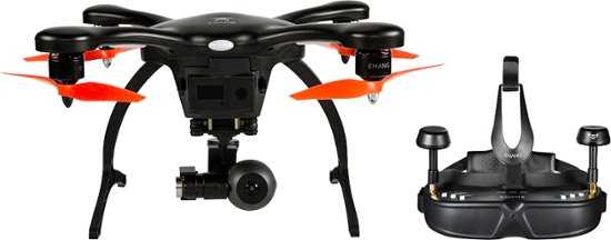 EHANG - Ghostdrone 2.0 VR Drone (Android Compatible) - Black/Orange - Front_Zoom