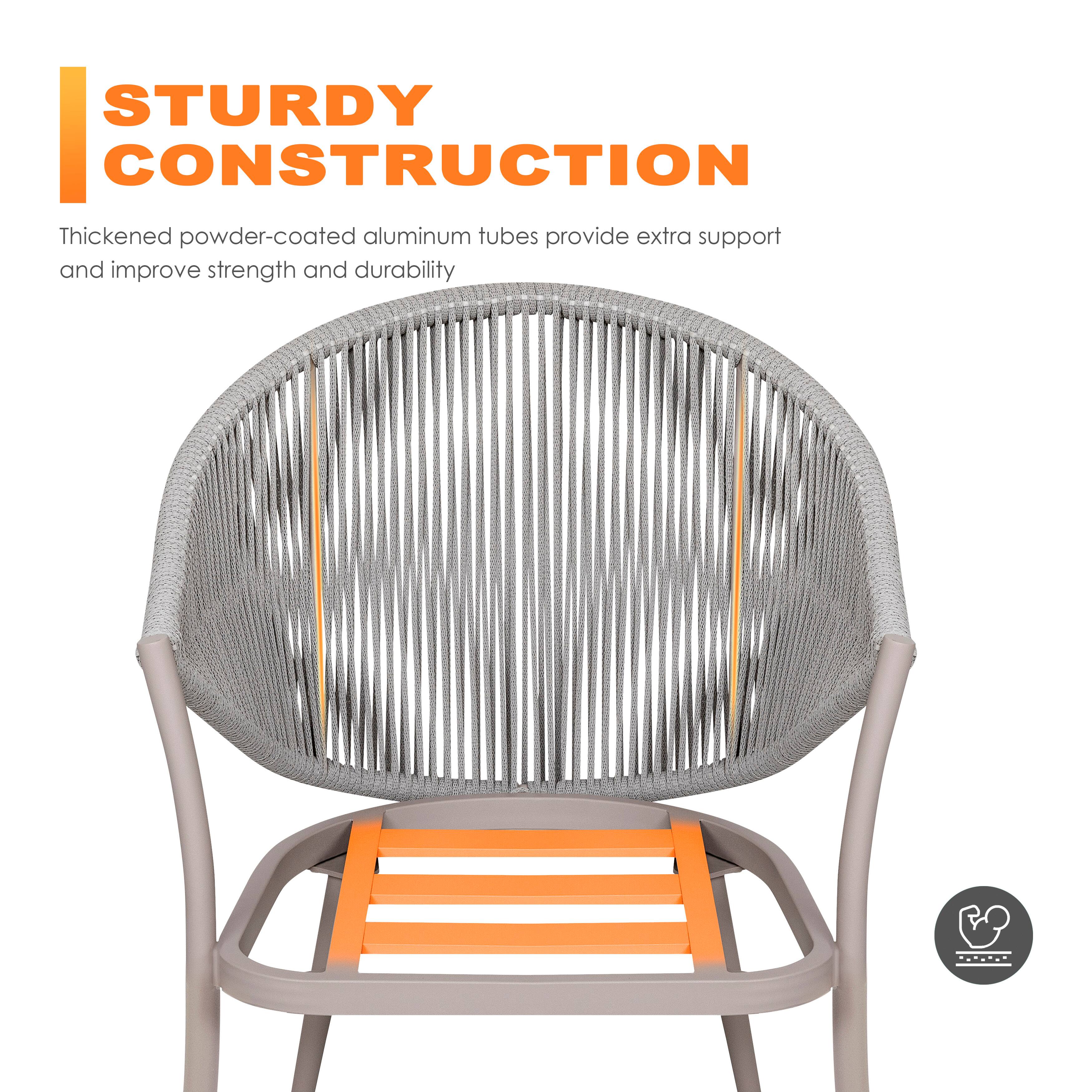 STURDY CONSTRUCTION

Thickened powder-coated aluminum tubes provide extra support and improve strength and durability.