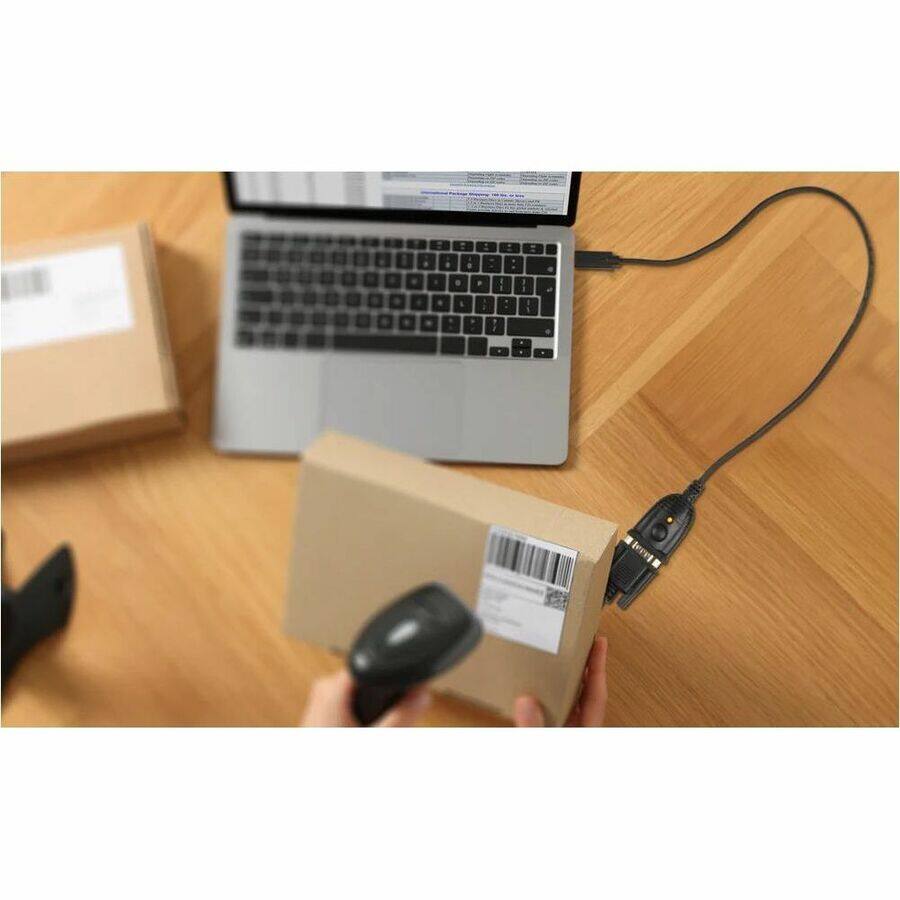 Alt View 6. IOGEAR - IOGEAR USB-C to Serial RS-232 Adapter - 1.48 ft Serial/USB-C Data Transfer Cable for Notebook, Barcode Scanner, PDA - Black.