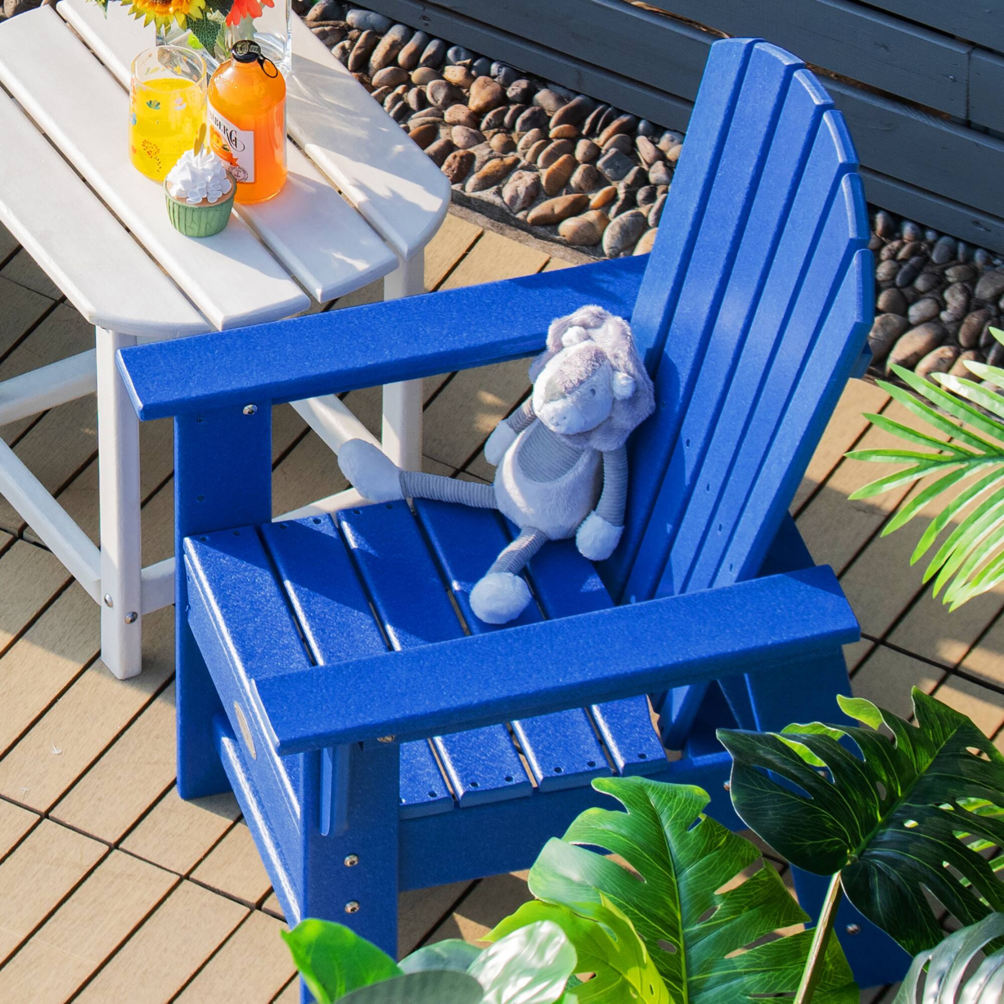 Alt View 2. Costway - Costway Patio Kids' Adirondack Chair Seat Weather Resistant for Ages 3-8 - Blue.