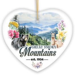 OrnamentallyYou - Artistic Great Smoky Mountains Ornament Ceramic Tennessee Travel Souvenir and Gift - Multi-colored