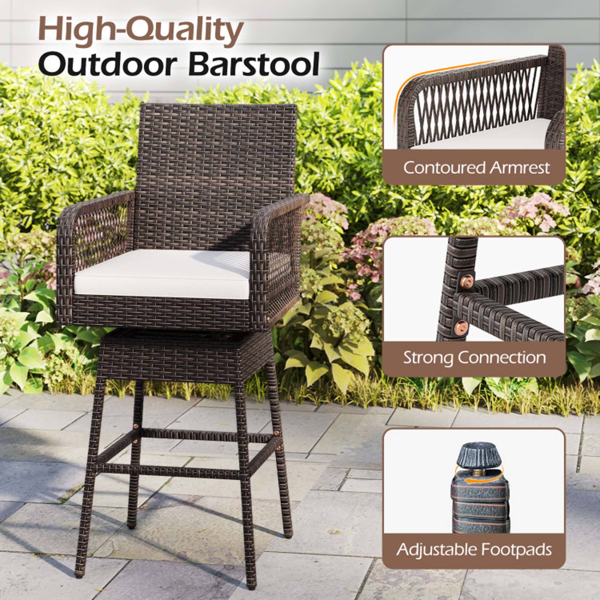 High-Quality Outdoor Barstool

- Contoured Armrest
- Strong Connection
- Adjustable Footpads