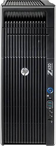 Front Standard. HP - Z620 Workstation Desktop - 4GB Memory - 500GB Hard Drive - Black, Brushed Aluminum.