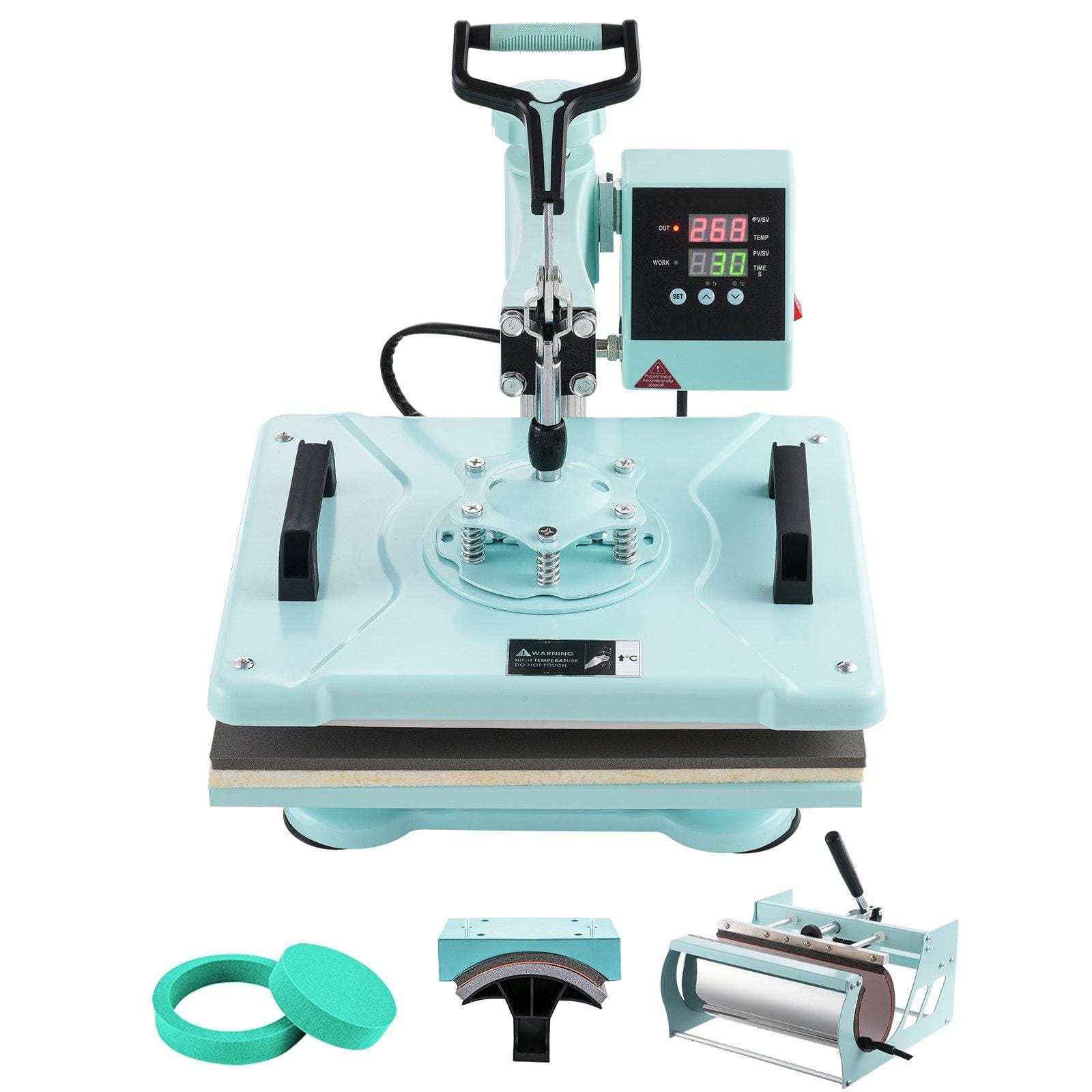 Glintex - 12"x15" 5-in-1 Heat Press with 30oz Tumbler Press, 360° Swing-Away, Precise Digital Control for Sublimation