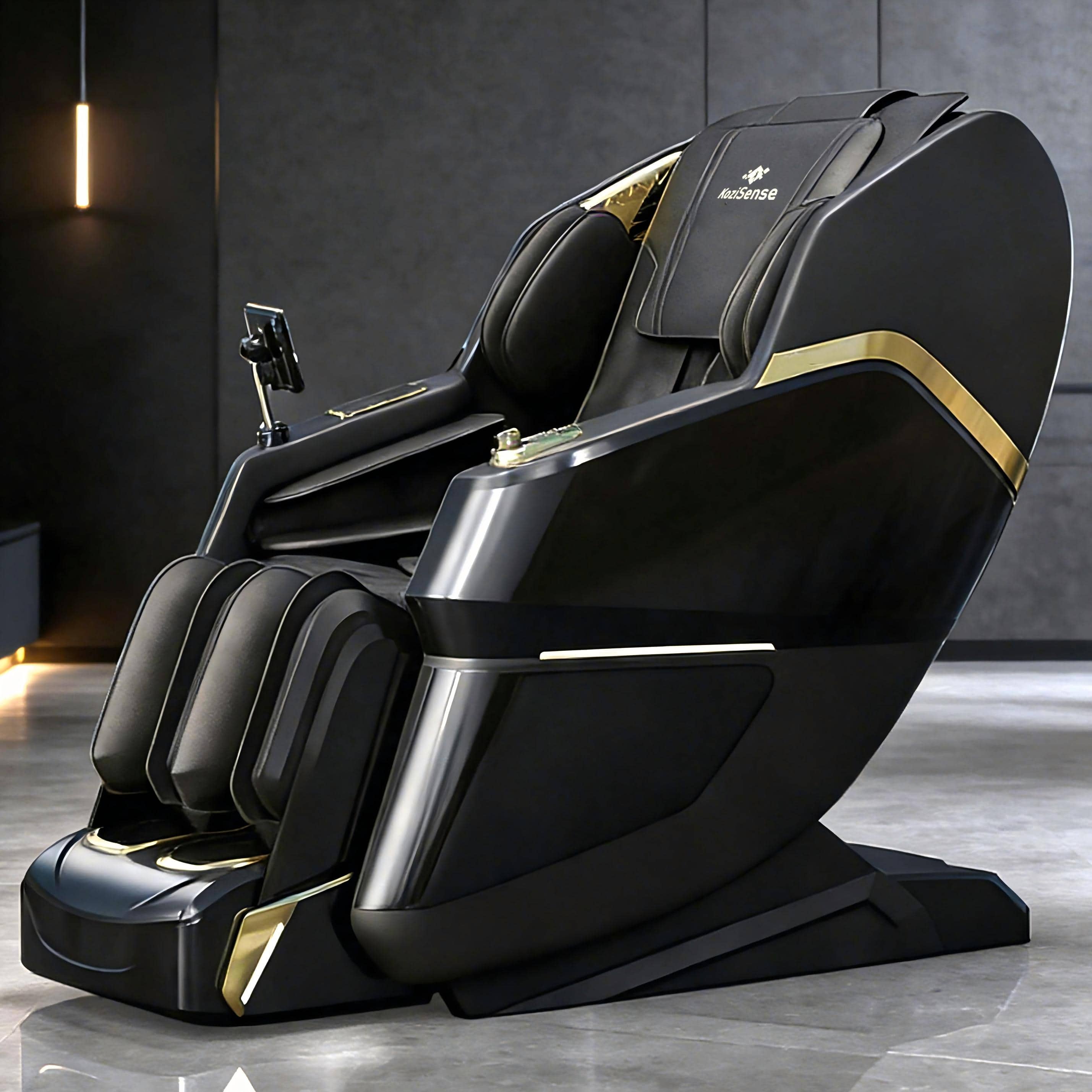 KoziSense - KZ-605 4D Massage Chair,Deep Zero Gravity,Thai Stretch,Auto Extension Legrest,Back and Front Heat,FREE Inside Delivery - Black