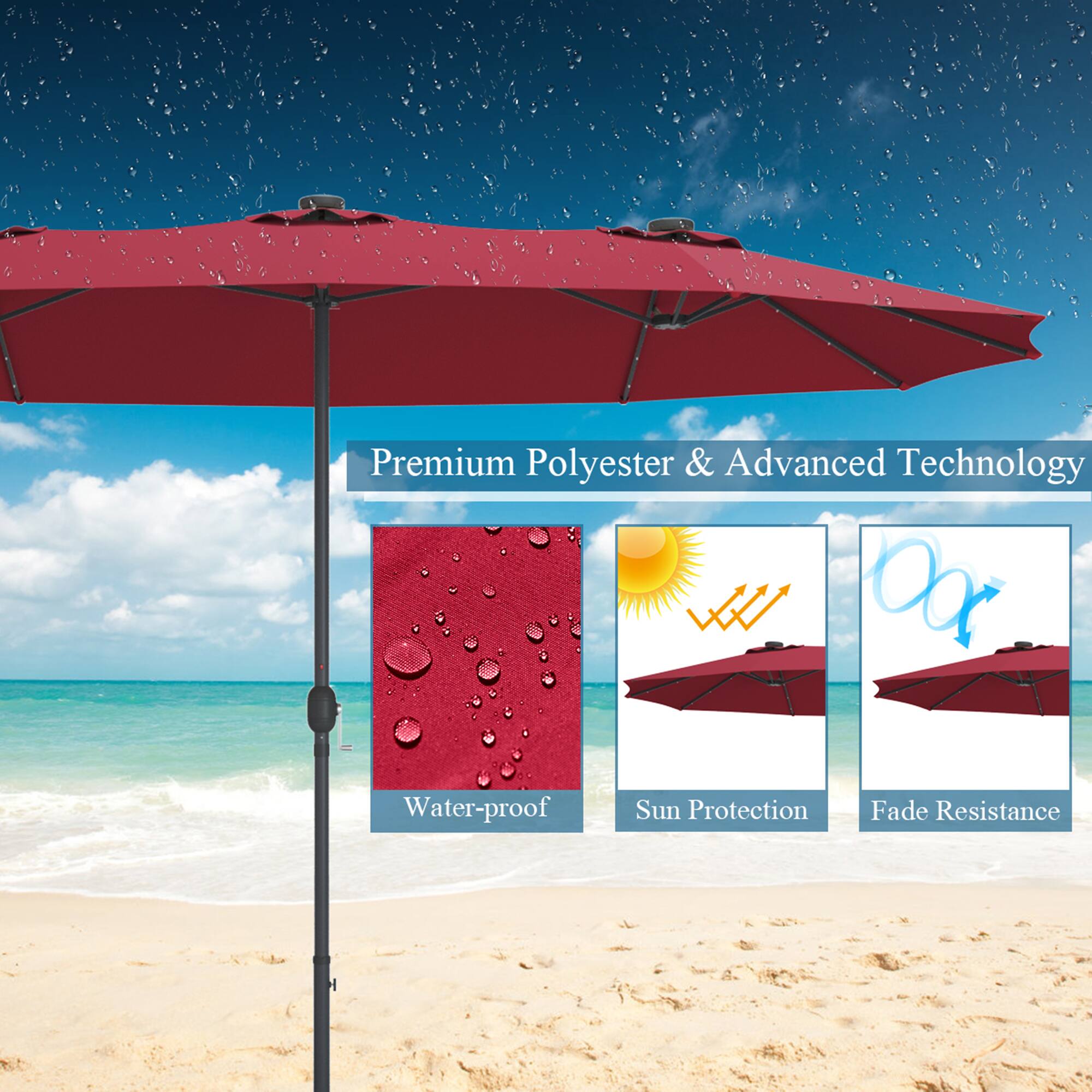 Premium Polyester & Advanced Technology

- Water-proof
- Sun Protection
- Fade Resistance