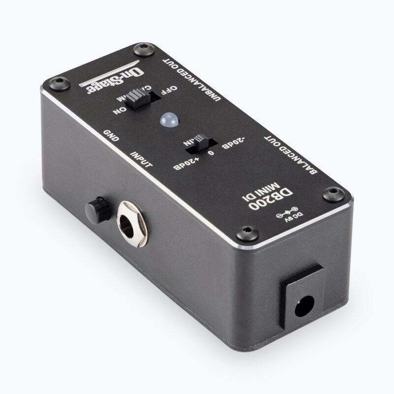 OUT On-Stage C! OFF UNBALANCED M NO GND NIII NI -20dB OUT 0 INPUT +20dB BALANCED DI MINI DB200 A8 oa