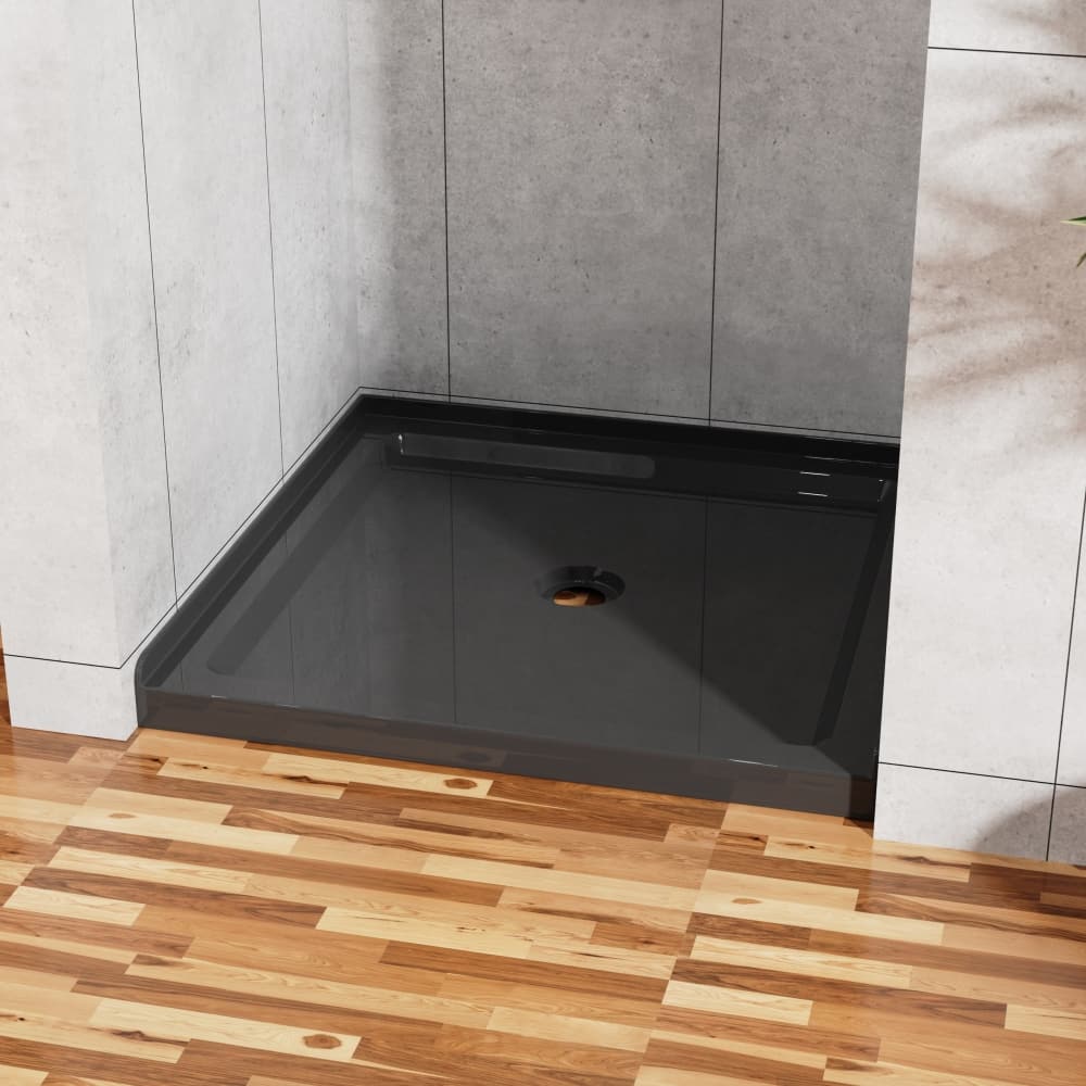 "JUJABU - 36""x36"" Shower Base 3.5"" Height Anti-slip Acrylic Center Drain Single Threshold Shower Basin - Black" price history on PriceWatchPro