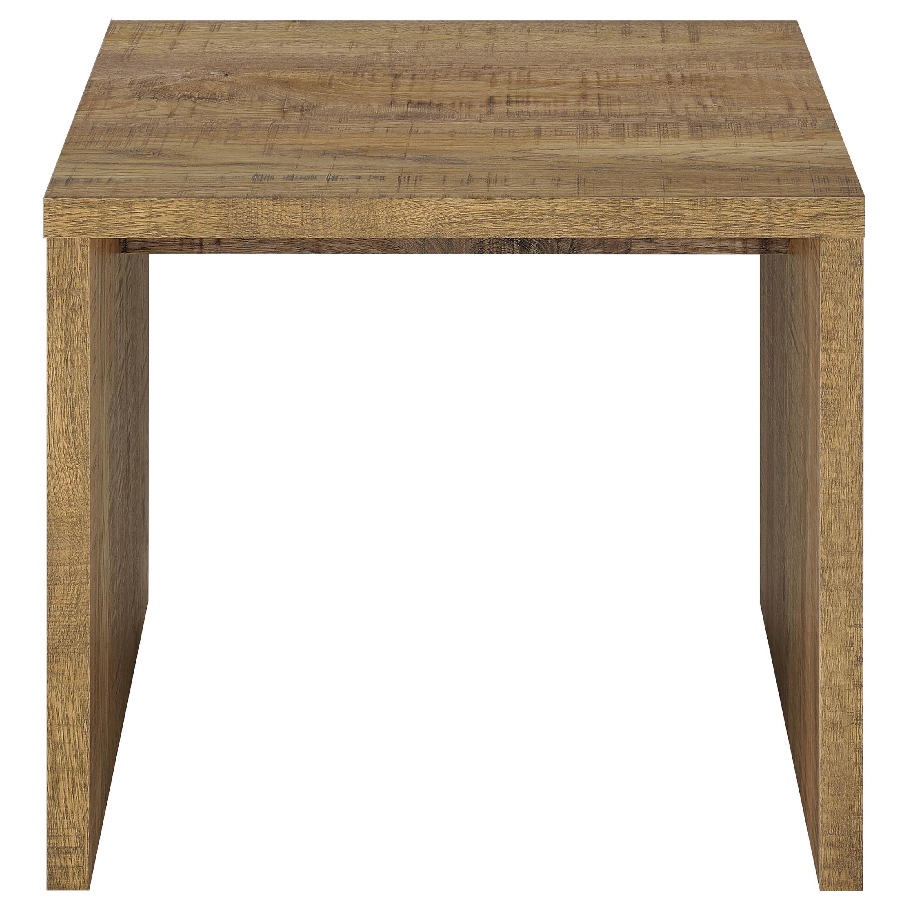 Front. Manhattan Lane - Kerra Square Accent Side End Table, U-Shape Frame, Wood 24 Inch - Mango Brown.