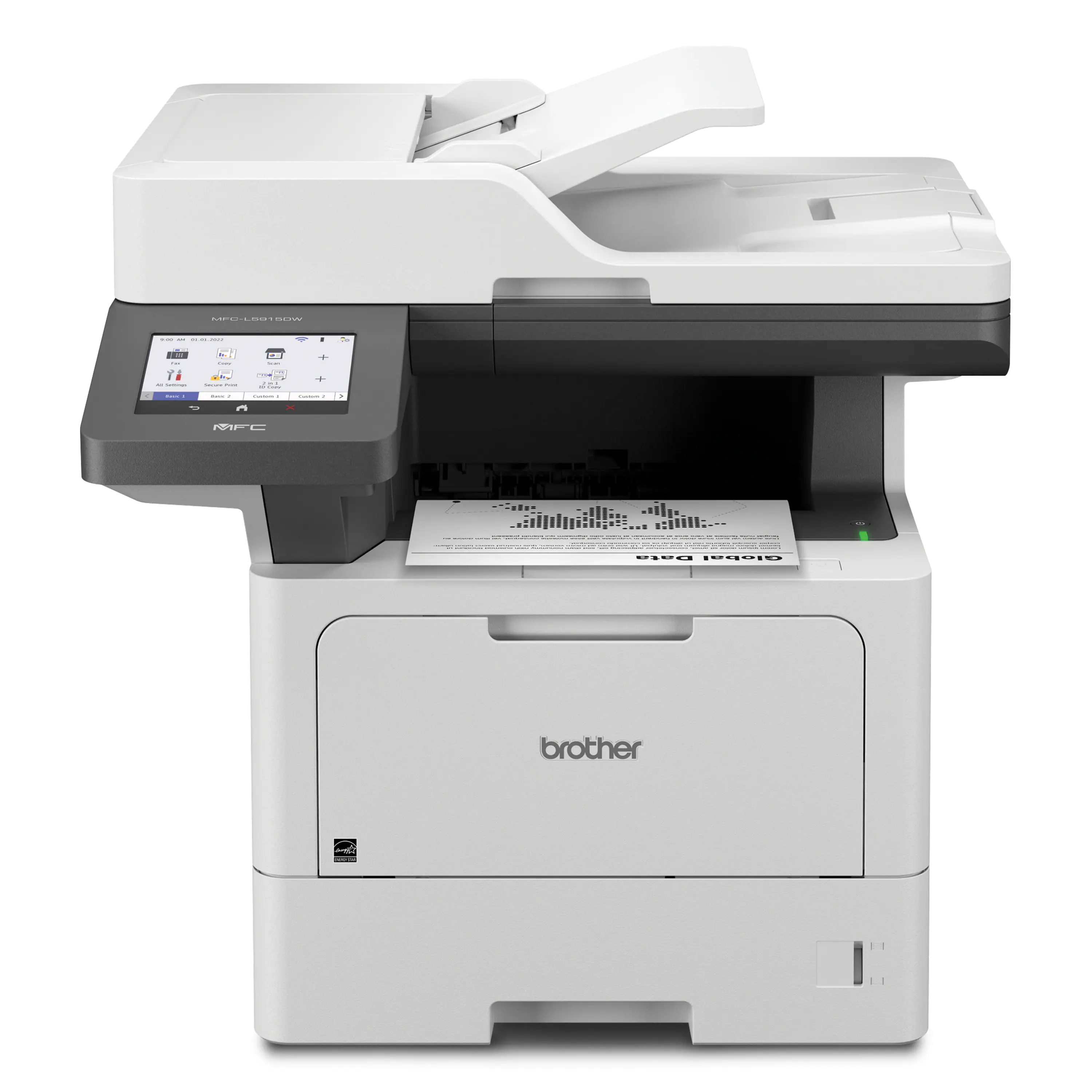 Brother - MFC-L5915DW Wireless Black-and-White All-in-One Laser Printer with Duplex Print, Scan, and Copy, Great for Business - Grey/Black