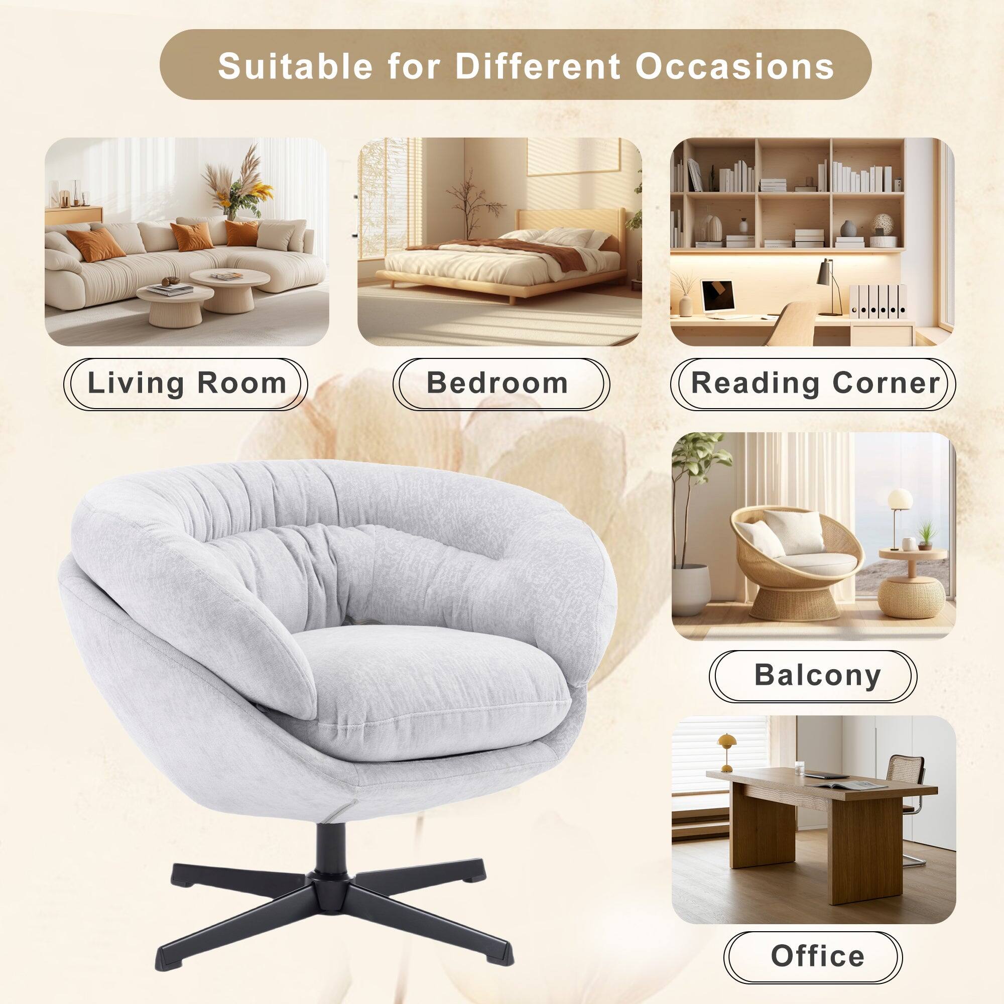 Suitable for Different Occasions

- Living Room
- Bedroom
- Reading Corner
- Balcony
- Office