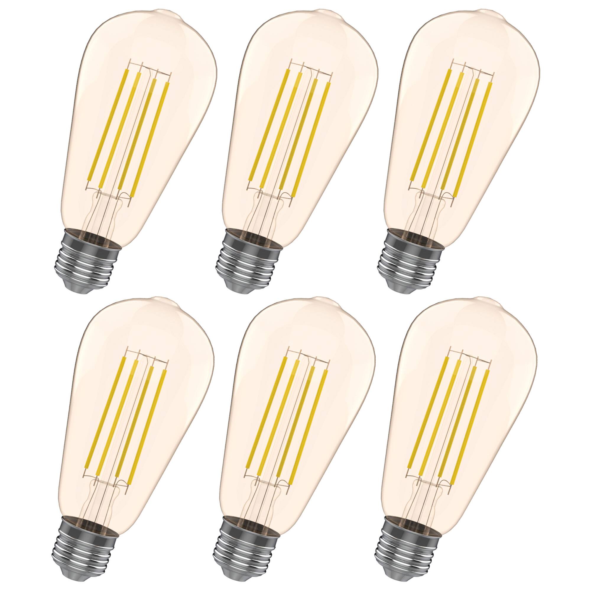 Alt View 1. VIRIBRIGHT - ST19 LED Bulb, Filament, Energy Star, Amber  – 2200K (4 Pack) - Warm White.