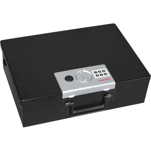 Left View: Barska - Compact Keypad Depository Safe - Black