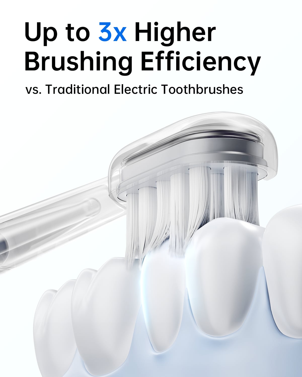 Up to 3x Higher Brushing Efficiency vs. Traditional Electric Toothbrushes