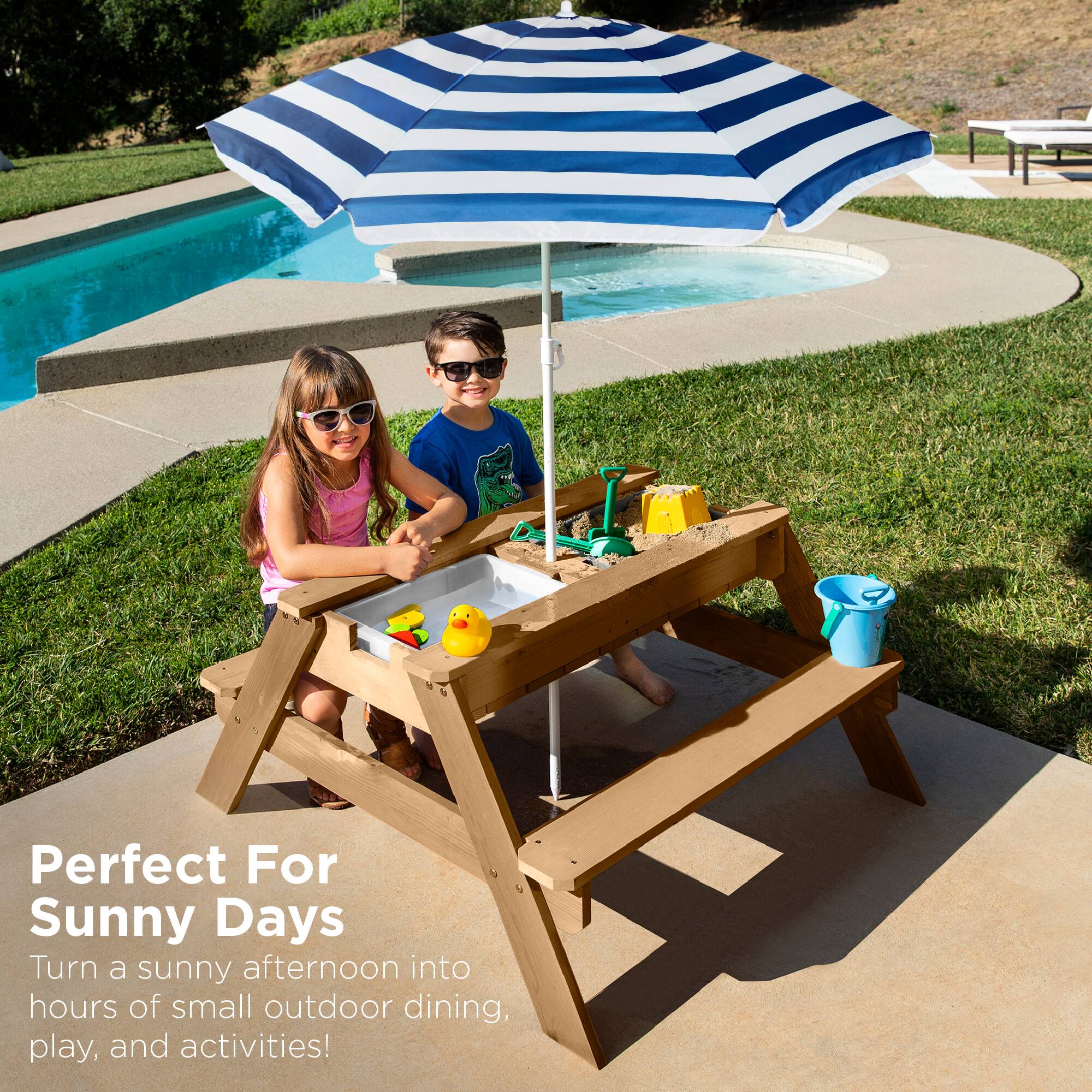 Perfect For Sunny Days
Turn a sunny afternoon into hours of small outdoor dining, play, and activities!