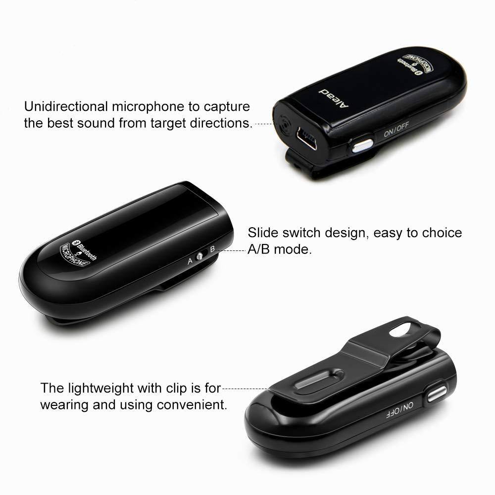 Unidirectional microphone to capture the best sound from target directions.

Slide switch design, easy to choose A/B mode.

The lightweight with clip is for wearing and using convenient.