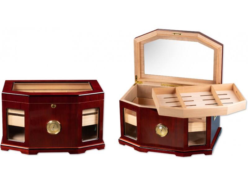 Front. Prestige - Chancellor Cigar Humidor - Rich High Lacquer Finish.