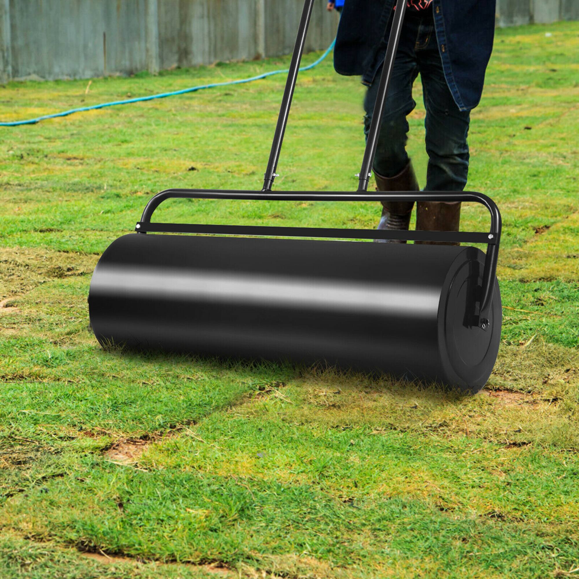 Alt View 2. Gymax - Gymax 17-Gallon Lawn Roller Heavy-Duty Steel Push/Pull Sod Roller 36'' x 12'' Black - Black.