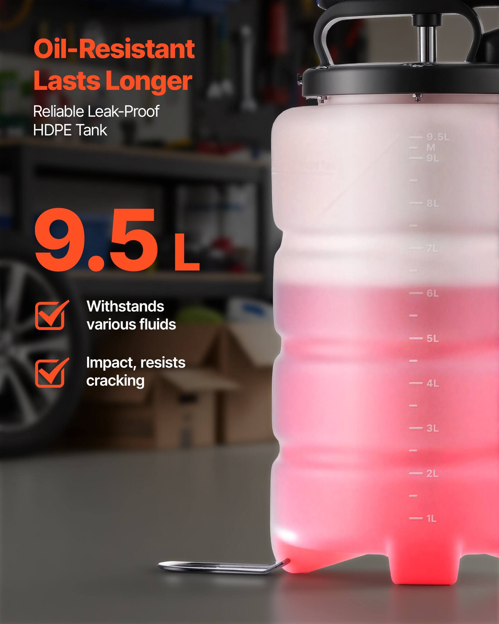 Oil-Resistant Lasts Longer Reliable Leak-Proof HDPE Tank 9.5L - M - 9L

Withstands various fluids

Impact, resists cracking

9.5L

8L

7L

6L

5L

4L

3L

2L

1L