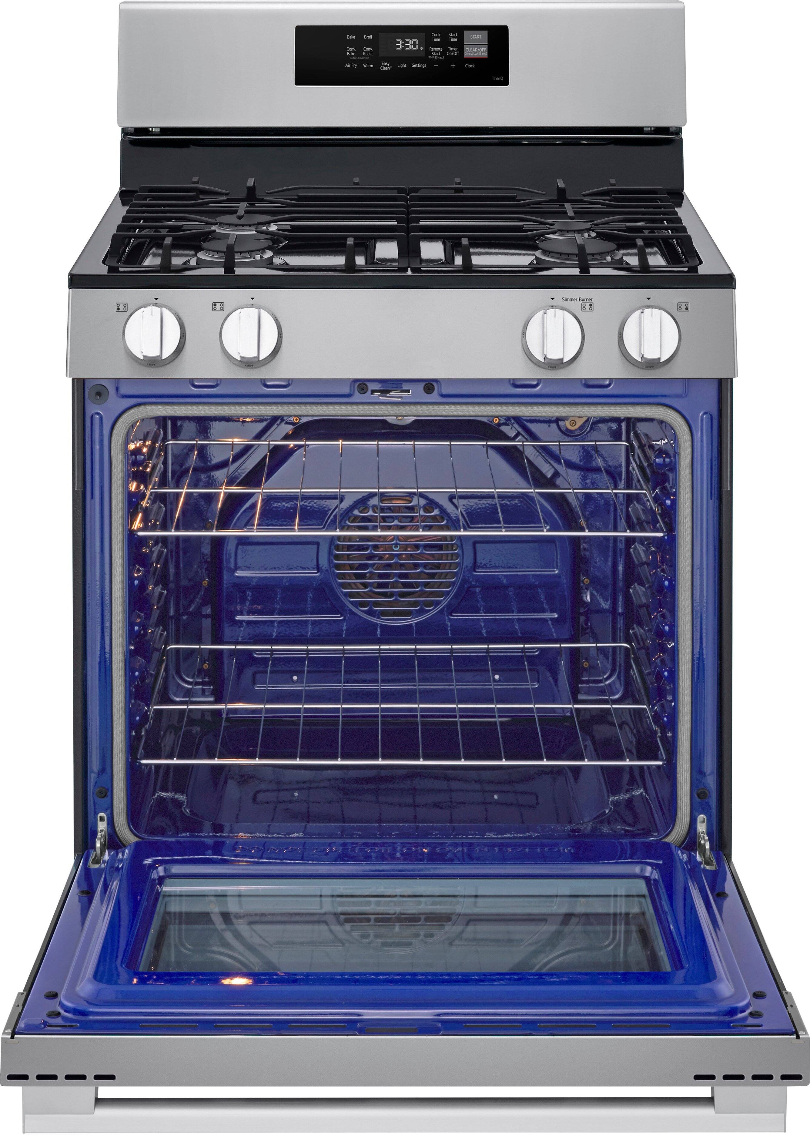 Alt View 9. LG - 6.3 Cu. Ft. Freestanding Gas True Convection Smart Range with EasyClean, InstaView and Air Fry - Stainless Steel.