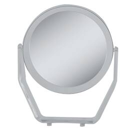 Zadro - Countertop Makeup Mirror with 5X/1X Magnifications & Swiveling 6.5-inch Dia. Head - Clear