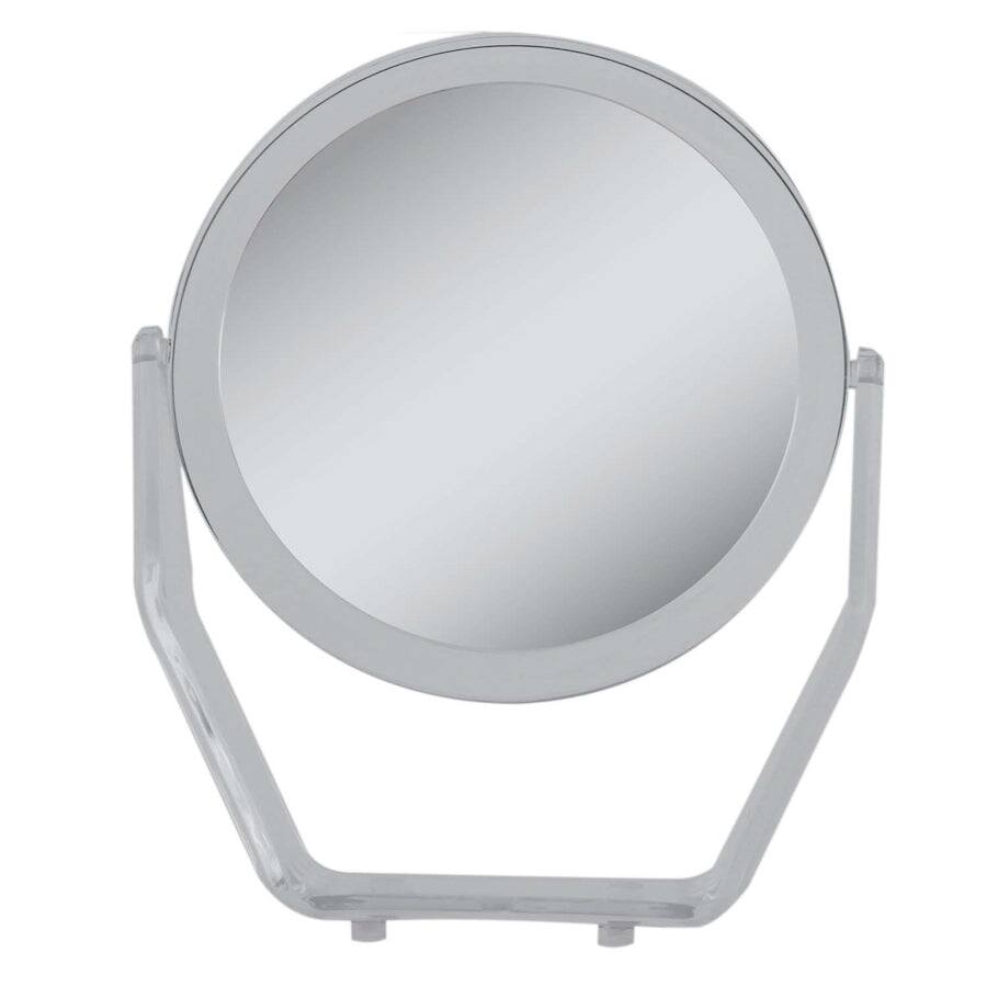 Front. Zadro - Countertop Makeup Mirror with 5X/1X Magnifications & Swiveling 6.5-inch Dia. Head - Clear.