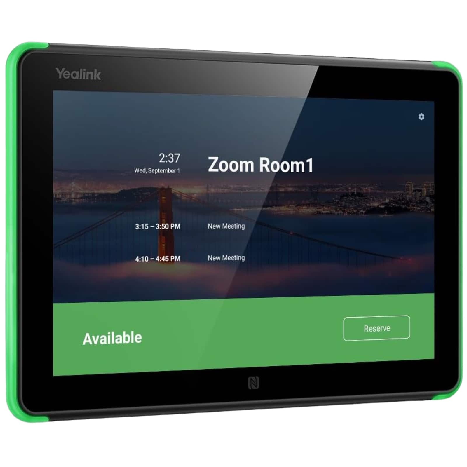 Yealink - RoomPanel 8" Touch Screen Microsoft Teams® Room Scheduling Panel - PoE/Wi-Fi/Bluetooth 5.0/NFC - Wall Mount Scheduler - Black