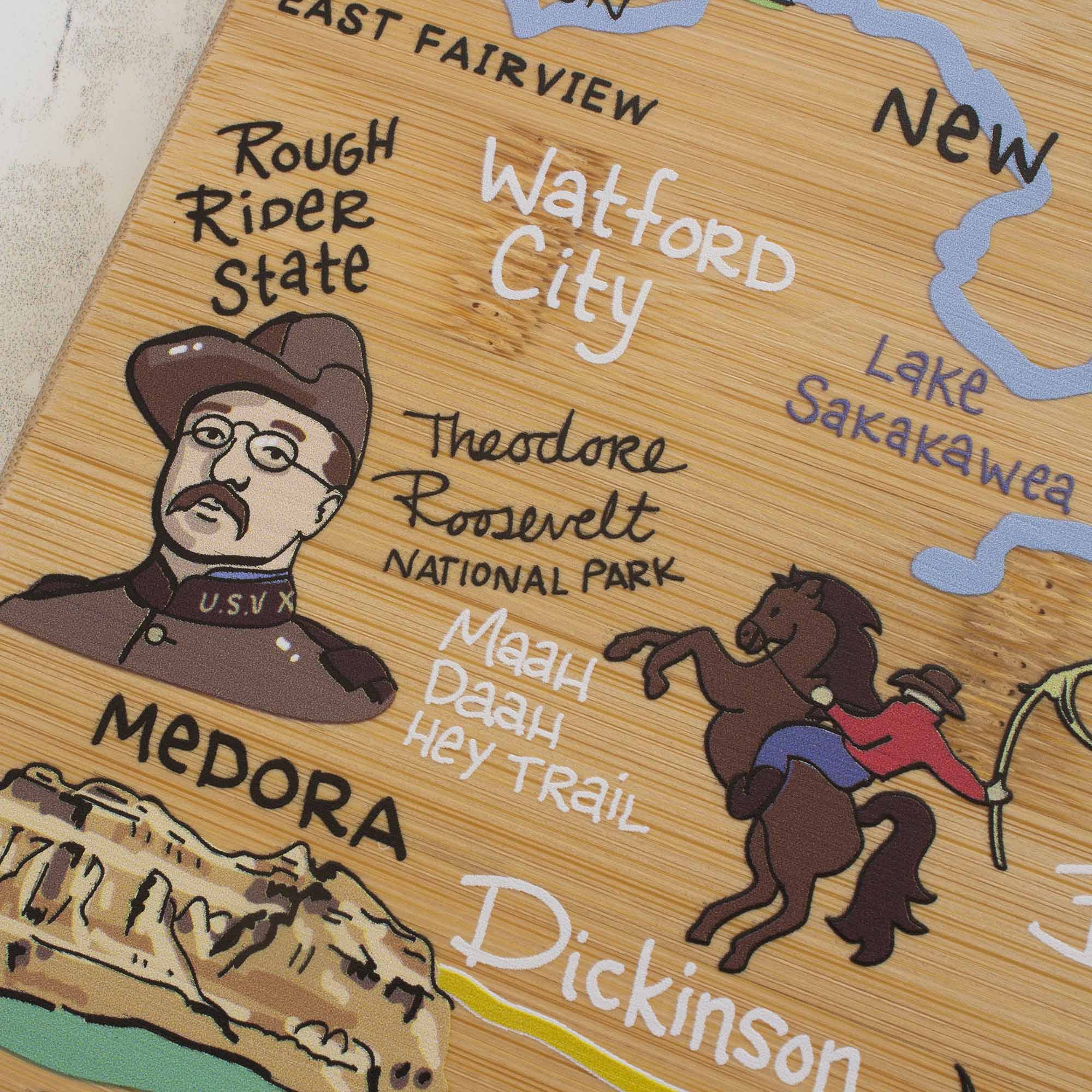 EAST FAIRVIEW  
NEW  
WATFORD CITY  
LAKE SAKAKAWEA  
THEODORE ROOSEVELT NATIONAL PARK  
ROUGH RIDER STATE  
MEDORA  
MAAH DAH HEY TRAIL  
DICKINSON