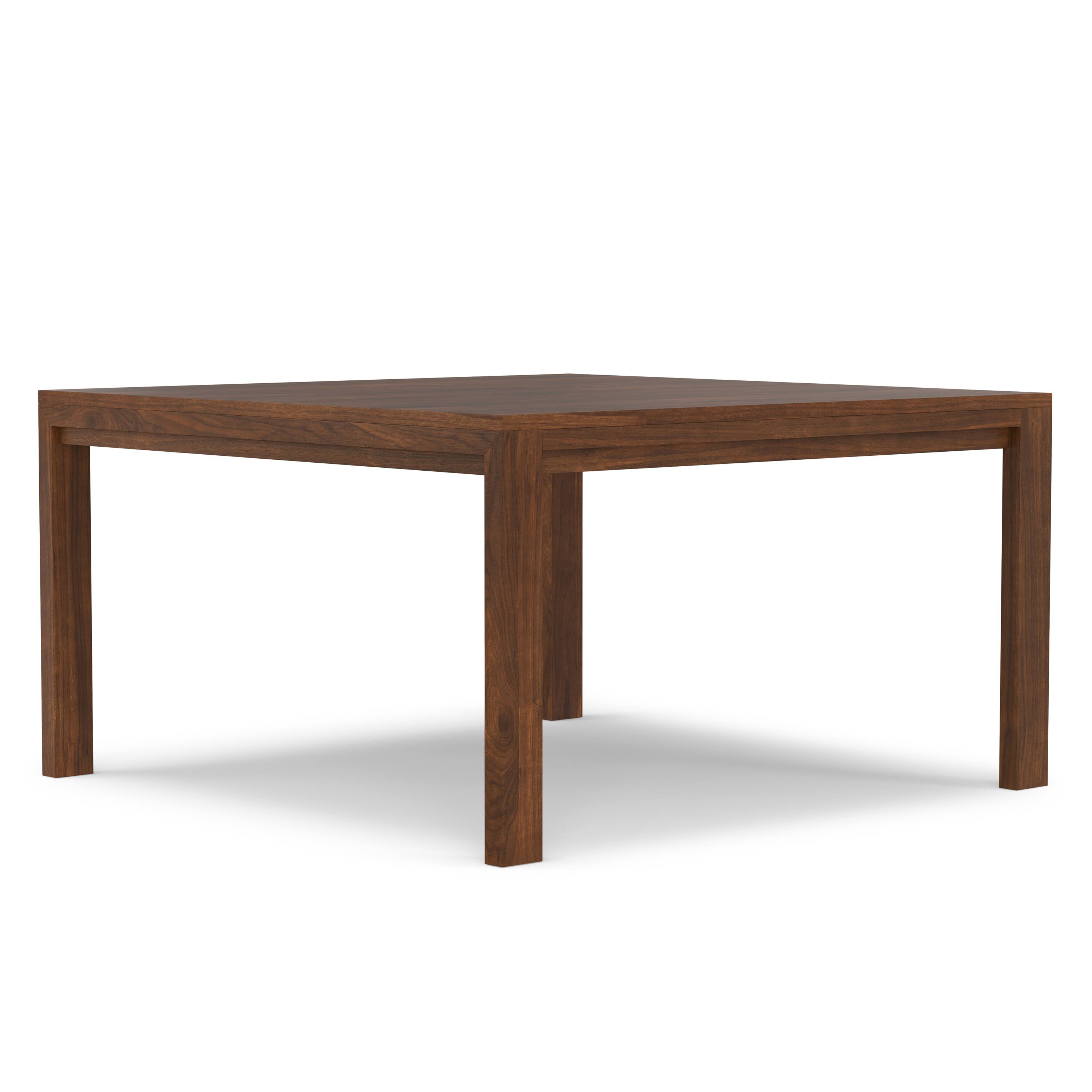 Front. Simpli Home - Wilson 54 inch x 54 inch Square Transitional Dining Table in Walnut Veneer - Walnut Veneer.