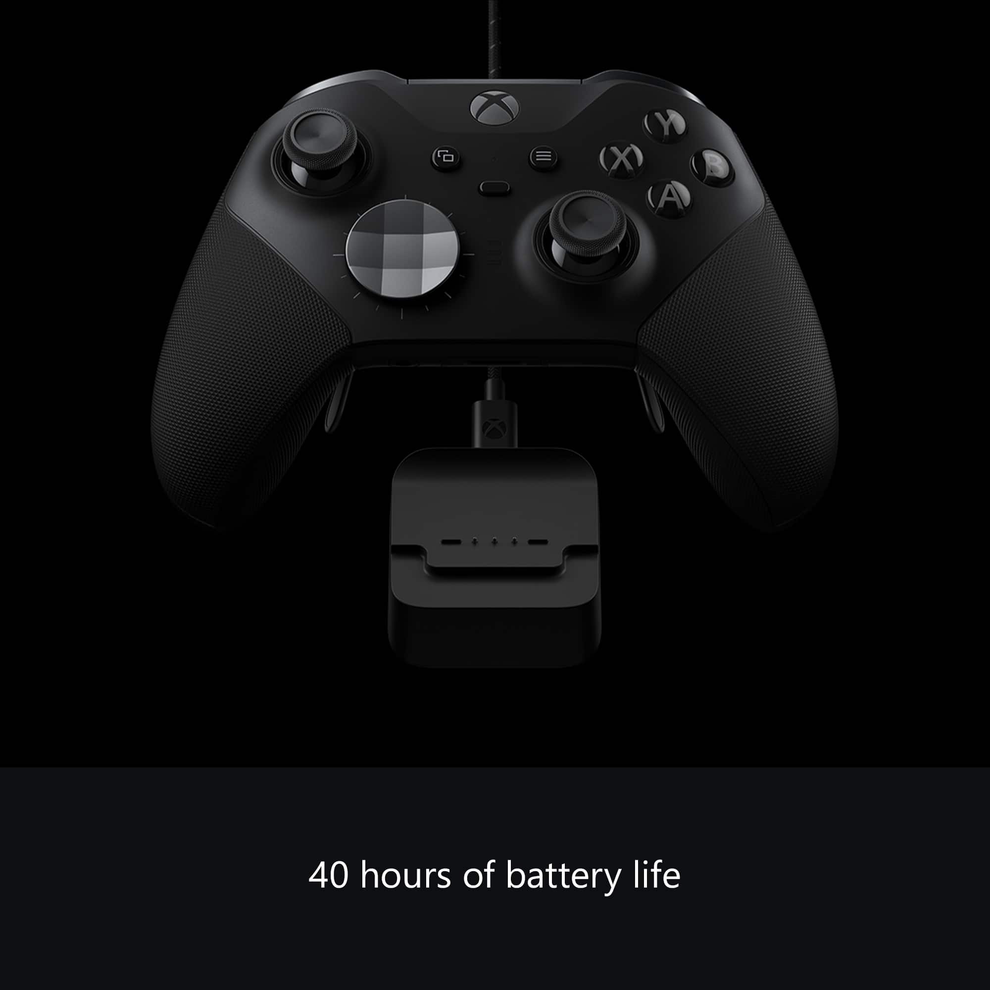 The text on the image is: "40 hours of battery life."
