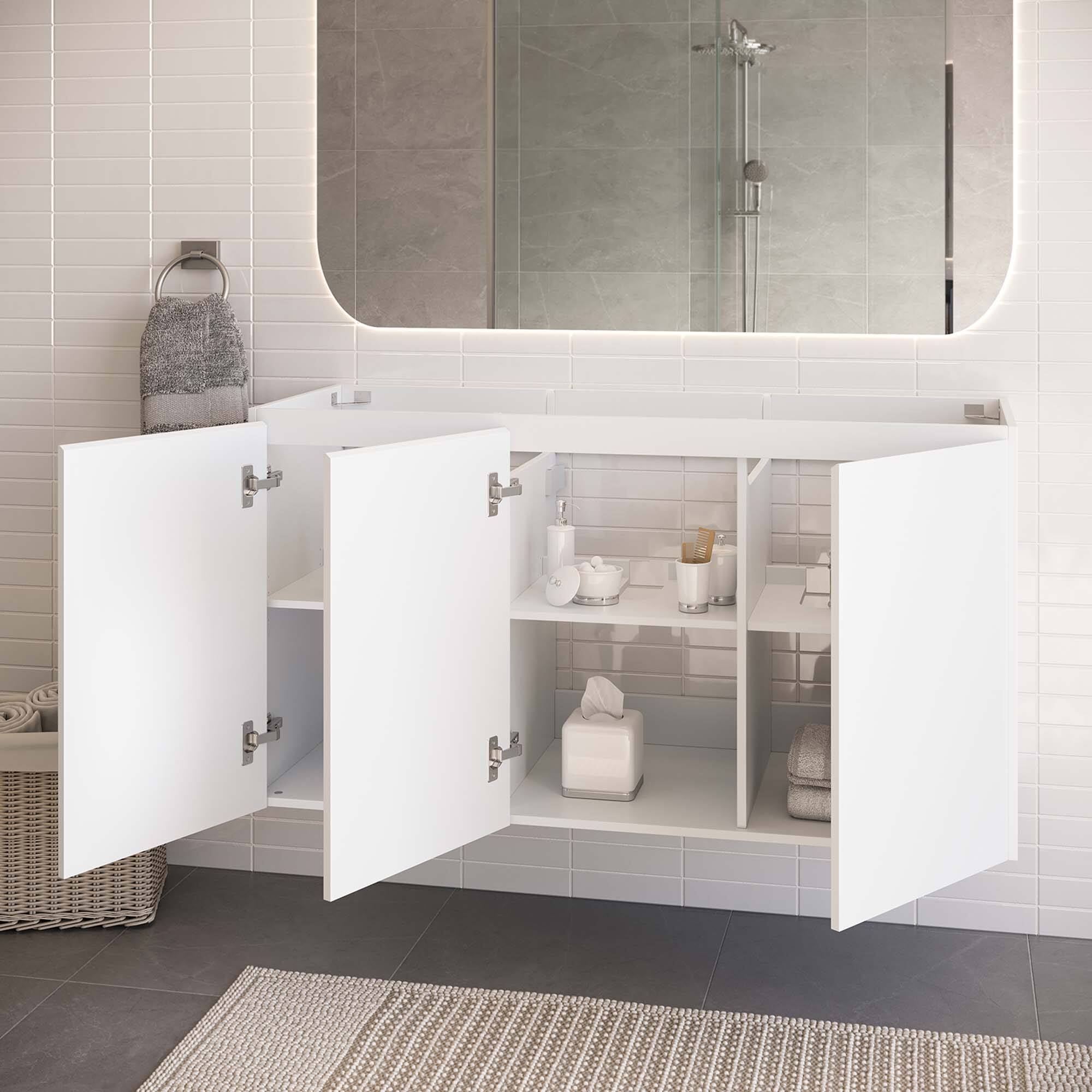 Back. Modway - Bryn Wall-Mount Bathroom Cabinet Basin Not Included - White.
