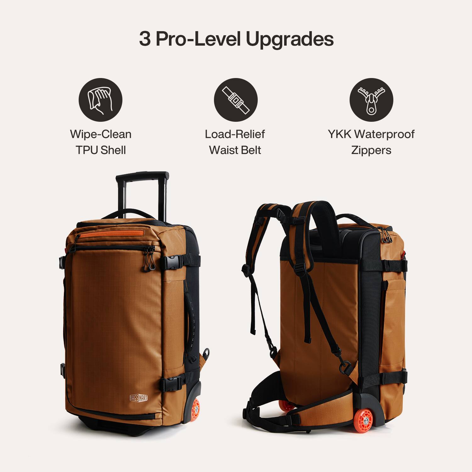 3 Pro-Level Upgrades

- Wipe-Clean TPU Shell
- Load-Relief Waist Belt
- YKK Waterproof Zippers