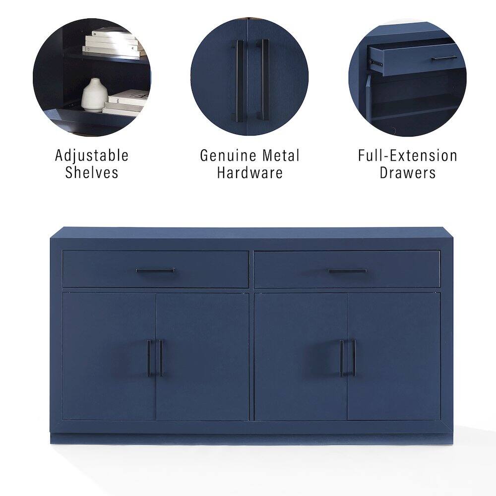 Adjustable Shelves  
Genuine Metal Hardware  
Full-Extension Drawers