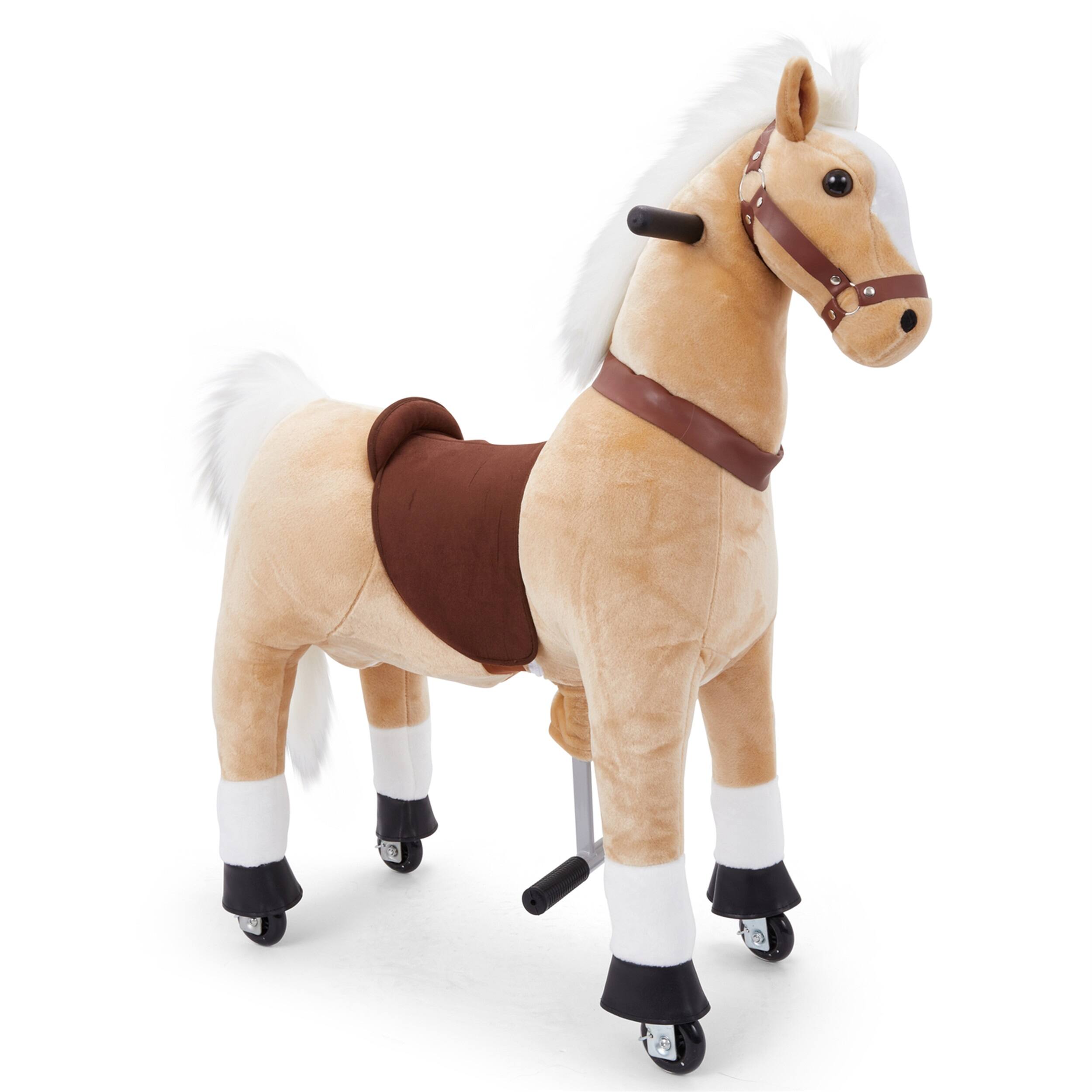 Alt View 1. Lil' Jumbl - Ride on Horse, Kids Ride on Toy with Realistic Sounds & Rolling Wheels (Off-White) - Brown.