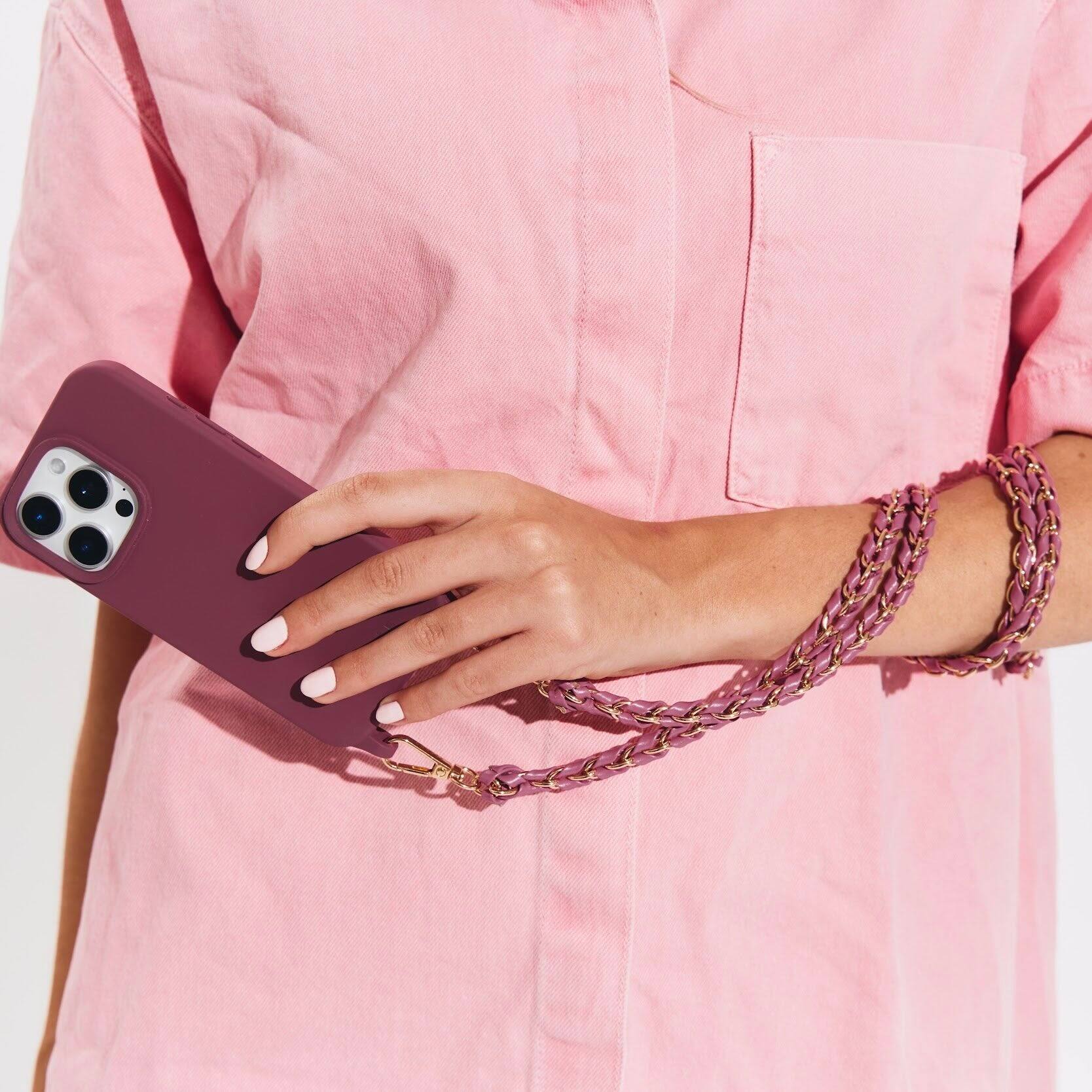 Back. Cordée Cases - Emi Phone Chain Set - Burgundy.