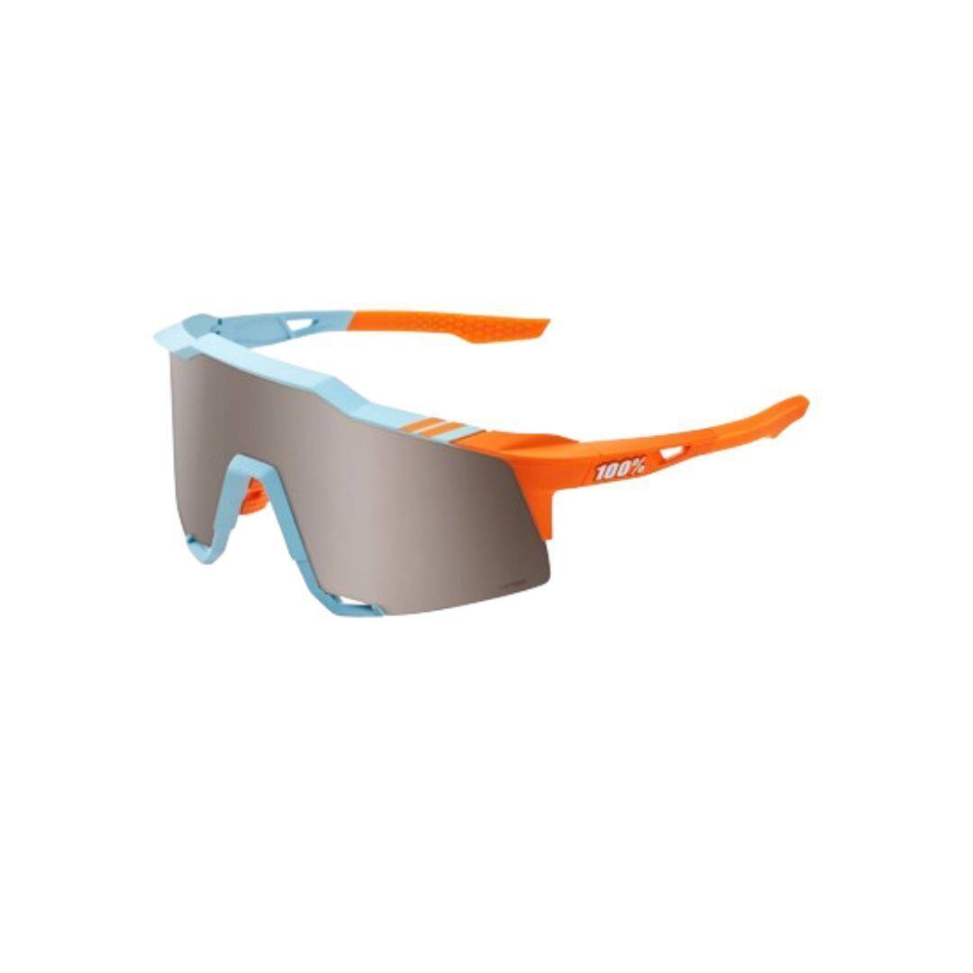 100% - SPEEDCRAFT Sport Performance Cycling Sunglasses (Soft Tact Two Tone - HiPER Silver Mirror Lens)