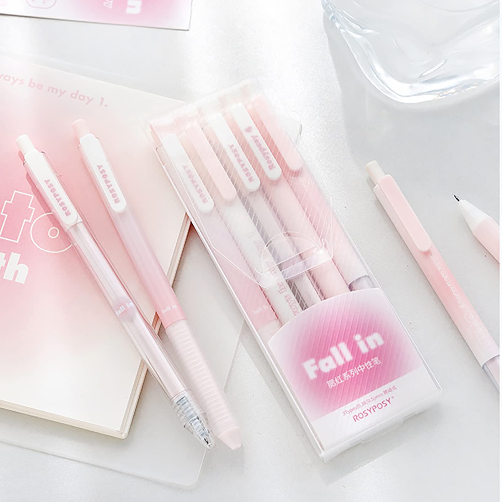 Sure, here is the corrected and grouped text from the image:

1. Always be my day 1.
2. Fall in
3. ROSYPOSY
4. Fall in Love
5. ROSYPOSY
6. 38.0.5mm
7. ROSYPOSY