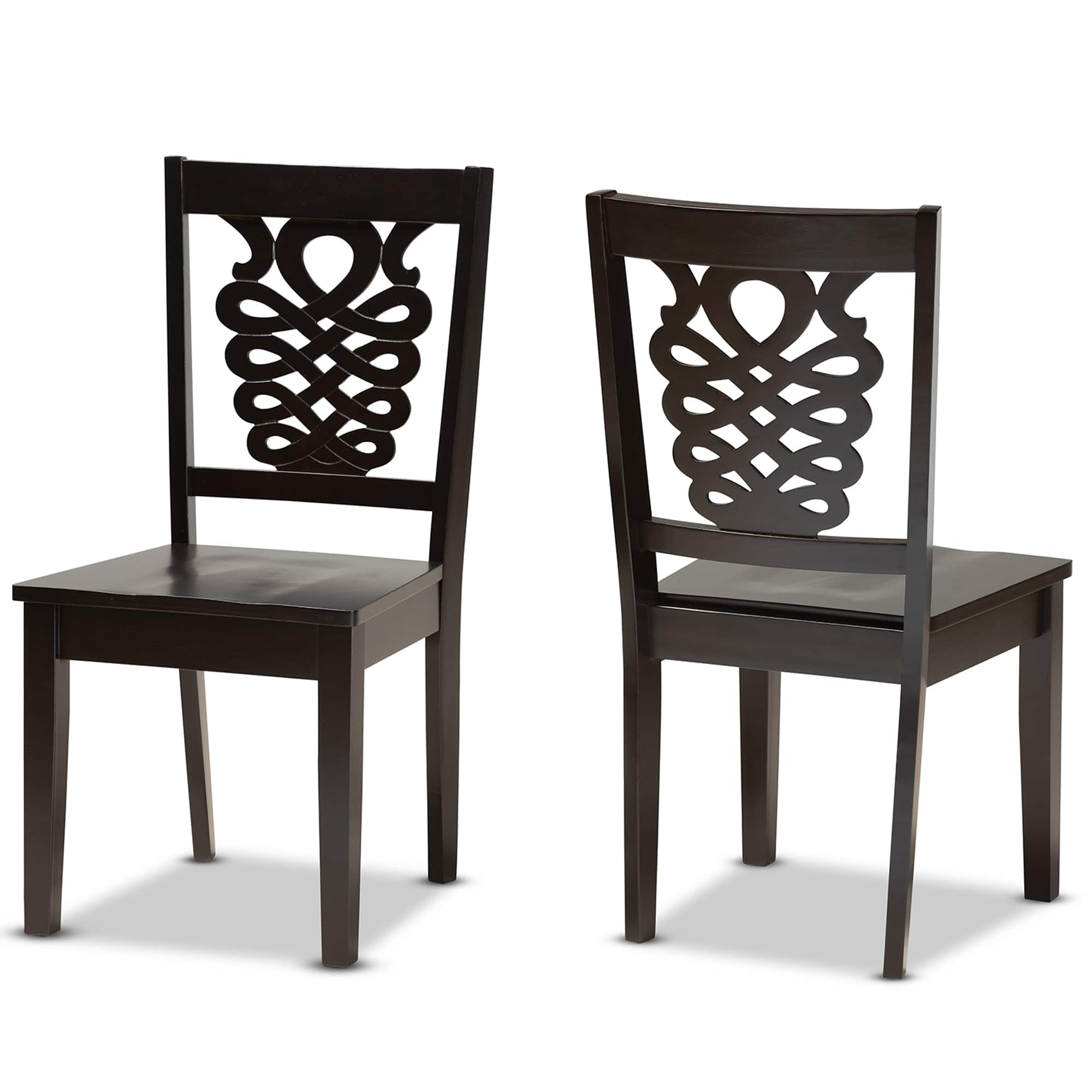 Baxton Studio - Gervais Modern and Contemporary Transitional Finished Wood 2-Piece Dining Chair Set - Dark Brown
