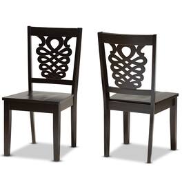 Baxton Studio - Gervais Modern and Contemporary Transitional Finished Wood 2-Piece Dining Chair Set - Dark Brown