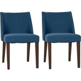 Liberty Furniture Industries - Space Savers Nido Chair - Blue (RTA)-Set of 2 in Satin Walnut - Brown