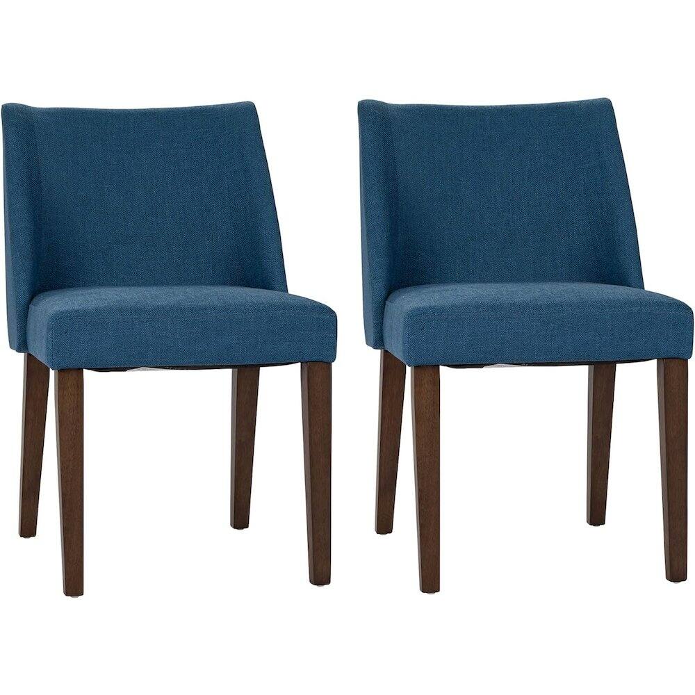 Front. Liberty Furniture Industries - Space Savers Nido Chair - Blue (RTA)-Set of 2 in Satin Walnut - Brown.