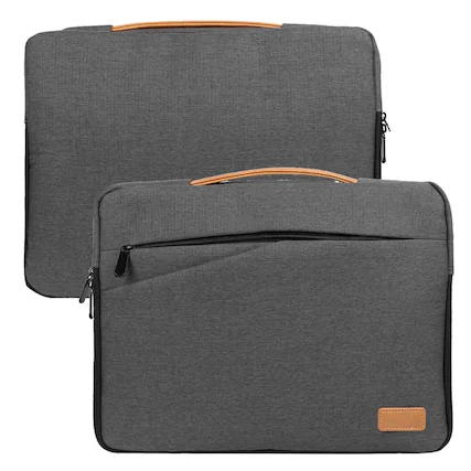 Front. Kitcheniva - Padded Sleeve Case Cover Carrying Bag For 15" Laptop - Dark Gray.