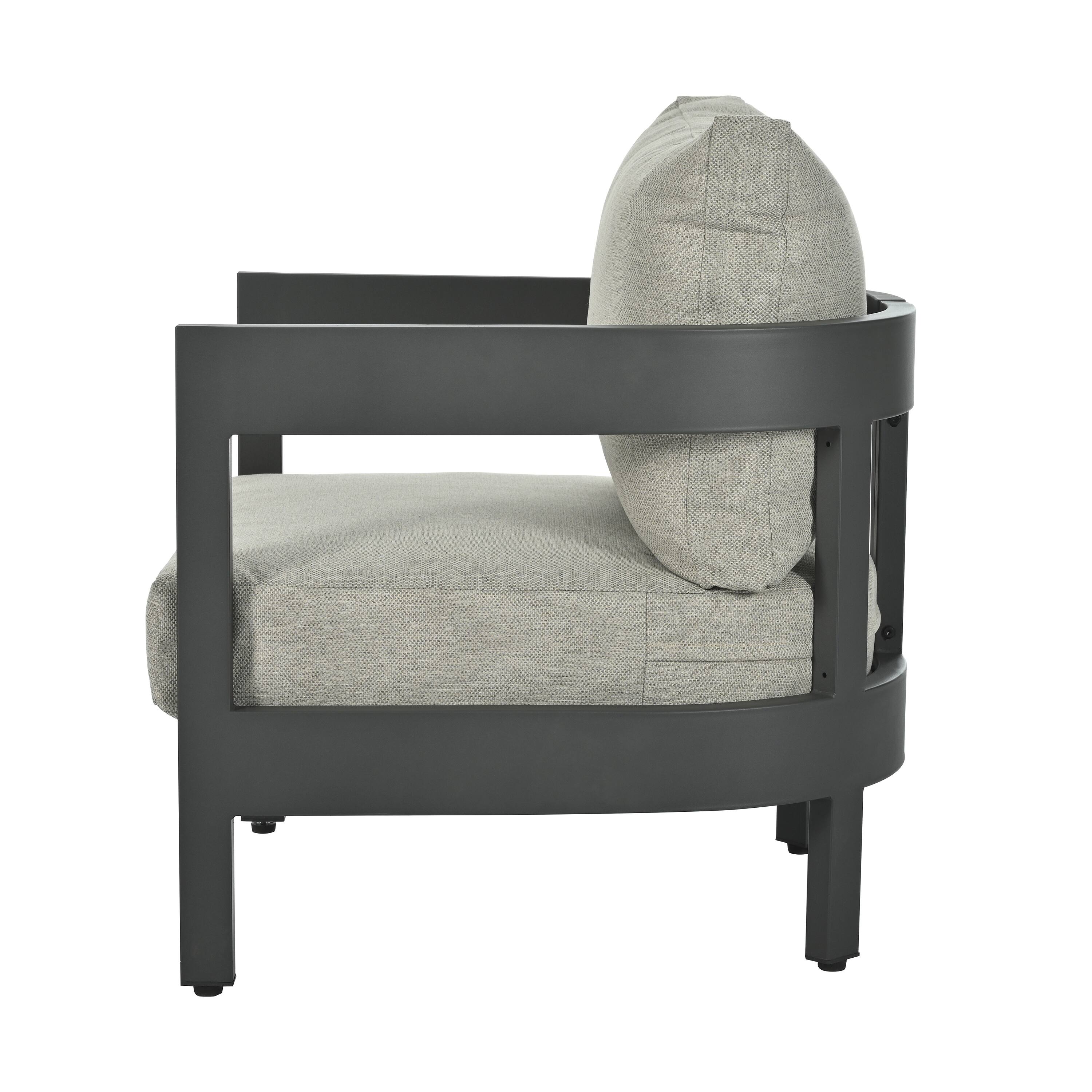 Alt View 7. Mondawe - 4-Piece Outdoor Seating Set with Thick Cushions - Light Gray.