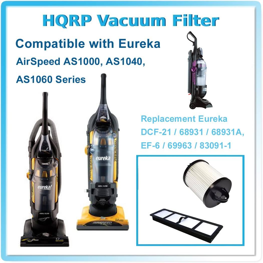 HQRP Vacuum Filter  
Compatible with Eureka AirSpeed AS1000, AS1040, AS1060 Series  
Replacement Eureka DCF-21 / 68931 / 68931A, EF-6 / 69963 / 83091-1