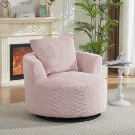 GOODSILO - Modern 360-Degree Swivel Accent Chair with Plush Comfort and Sturdy Base for Living Spaces - Pink