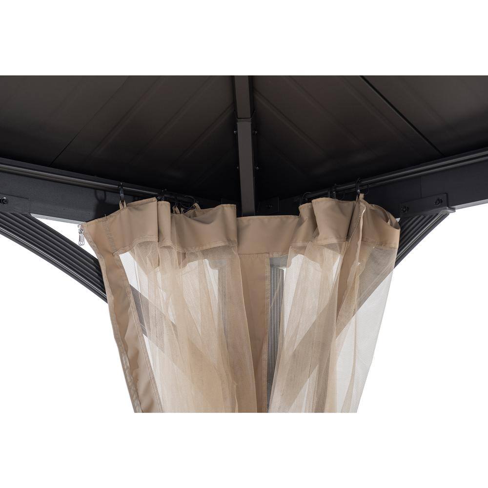 Alt View 4. SUNJOY - Sunjoy Outdoor Patio 11x13 Black 2-Tier Aluminum Backyard Hardtop Gazebo.