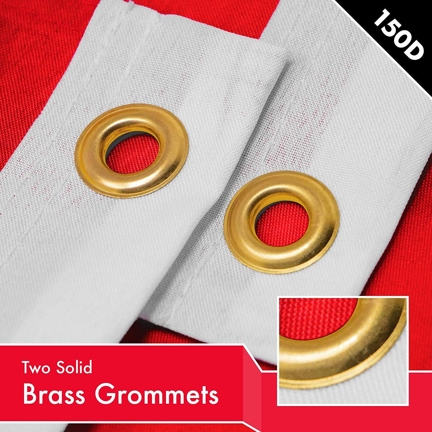 150D  
Two Solid Brass Grommets