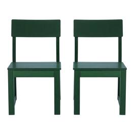WestinTrends - Paloma Modern HDPE Outdoor Armless Patio Dining Chairs (Set of 2) - Dark Green