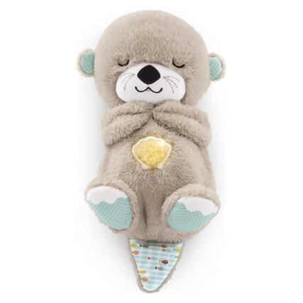 Front. Auledio - Baby Breathing Otter Plush Toy,Soothe'n Snuggle Otter Plush Toy with Music Lights&Breathing Motion for Newborns 0+Months - Brown.