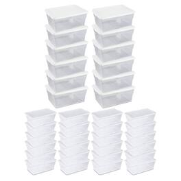 Sterilite - 16 Quart Plastic Storage Container (12 Pack) & 6 Quart Tote (24 Pack) - Clear